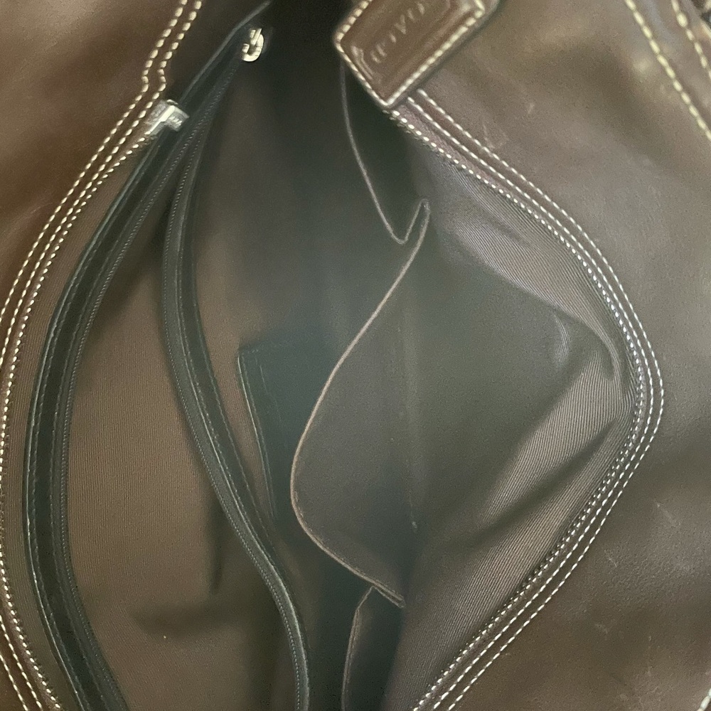 Brown leather large shoulder bag - Picture 10 of 13
